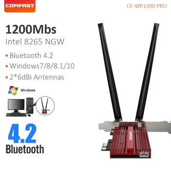 

Dual-band 2.4/5G wifi PCI-E card bluetooth 4.2 1200Mbps wireless adapter for desktop CF-WP1200PRO 2*6dBi antenna network card