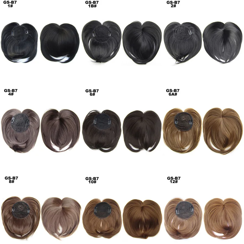Synthetic Bangs Jeedou Synthetic Hair Bangs Blunt-Bang Clip On Hair Extension False Fringe Black Brown Women's Hairpieces