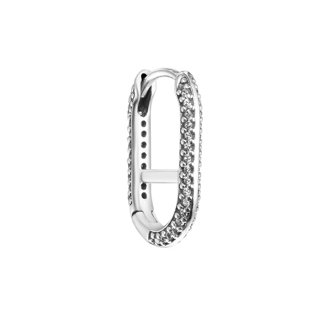 Primal Silver Sterling Silver Pave Cubic Zirconia Safety Lock Hinged Hoop  Earrings - Walmart.com