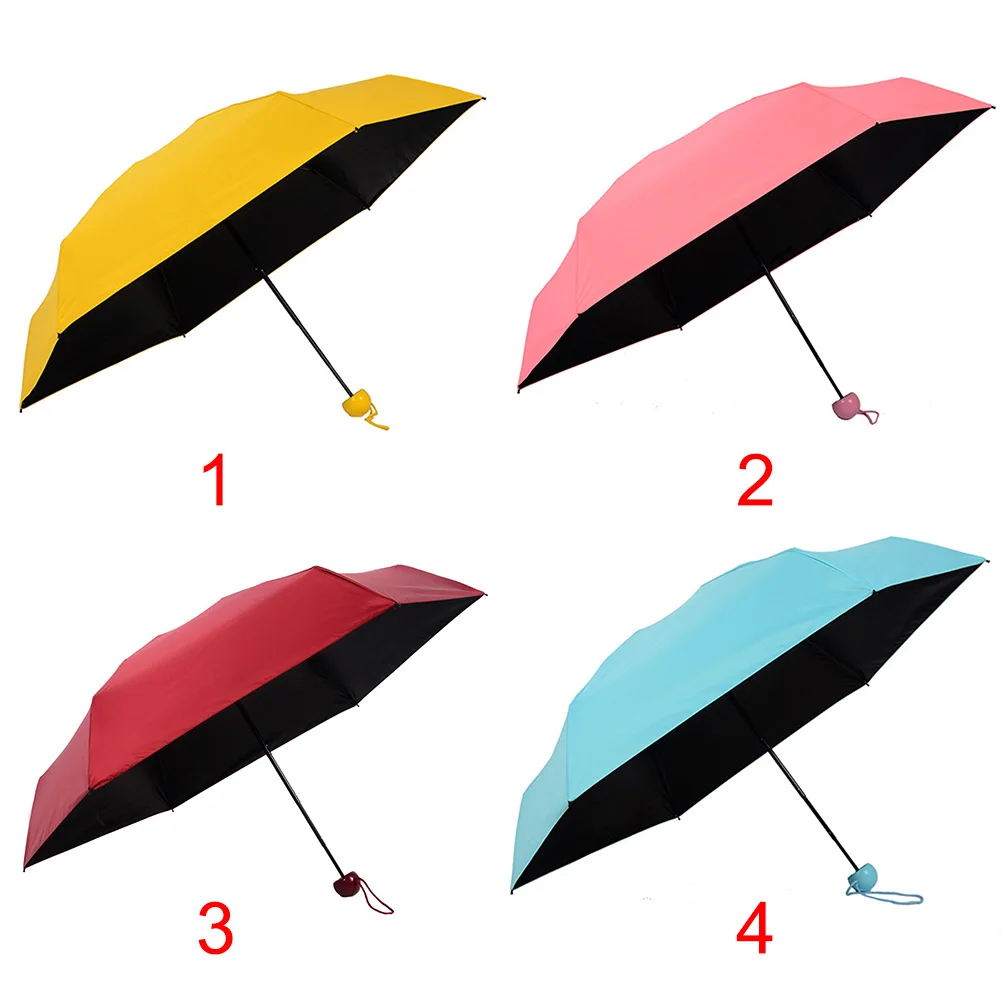 Солнцезащитный козырек, ветронепроницаемый, двойного назначения, прочный, легкий, женский, мини-карман, для девочек, дождевая капсула, зонт для путешествий, пятискладной, для детей