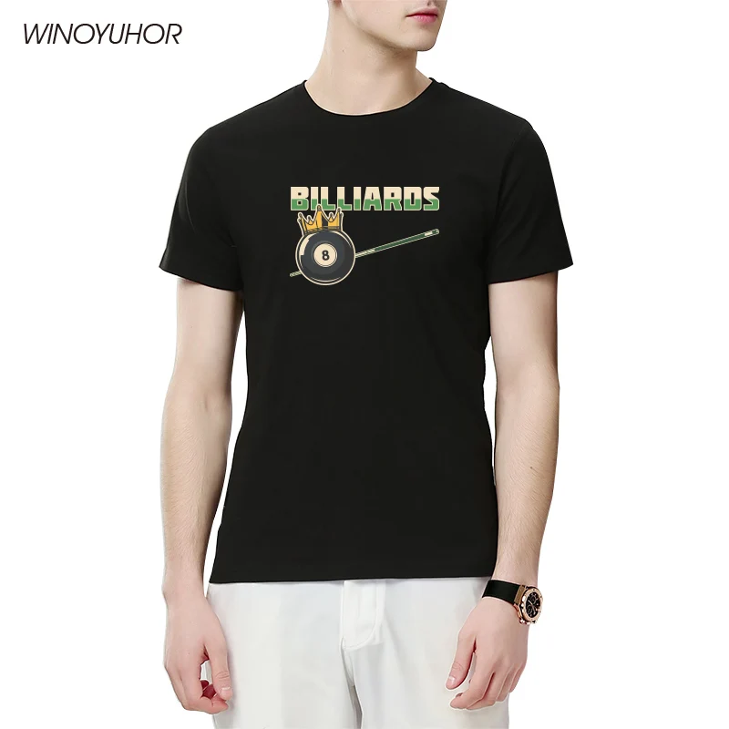 Billiard Pool Table Men's T-Shirt Snooker Games Printed Tshirt Summer Casual Short Sleeve T Shirt Hip Hop Fitness Clothes | Мужская