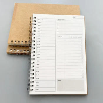 Cuadernos para Agendas, planificador, diario, organizador espiral Libretas, cuaderno de notas, horario mensual de papel Kraft, suministros de oficina Filofa