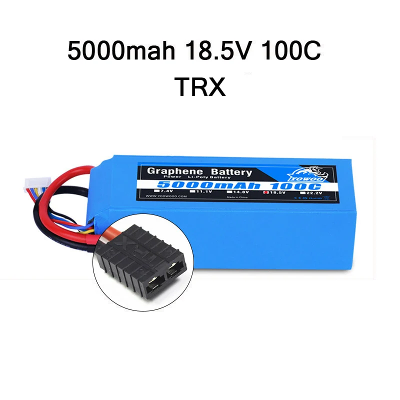 RC графеновая батарея Lipo 2S 7,4 V 3S 11,1 V 4S 14,8 5S 18,5 V 6S 22,2 V 5000mAh 100C XT60 XT90 для радиоуправляемого автомобиля вертолета - Цвет: 5S 5000mah 100C TRX