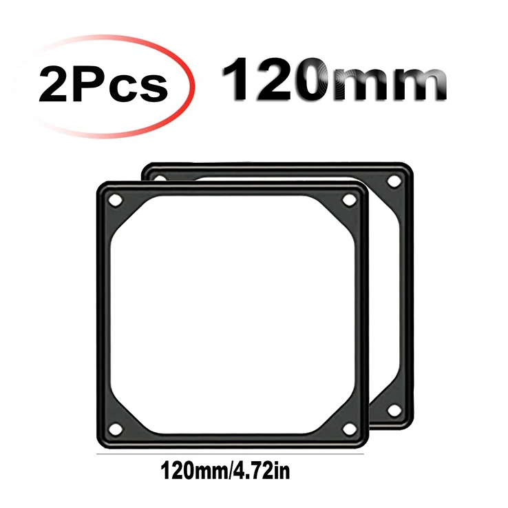 2pcs 120mm 2 шт. 80 мм 92 мм 120 мм 140 мм Антивибрационная силиконовая прокладка вентилятора шумоподавление глушитель прокладка для ПК Компьютерный Вентилятор - Цвет лезвия: 2pcs 120mm