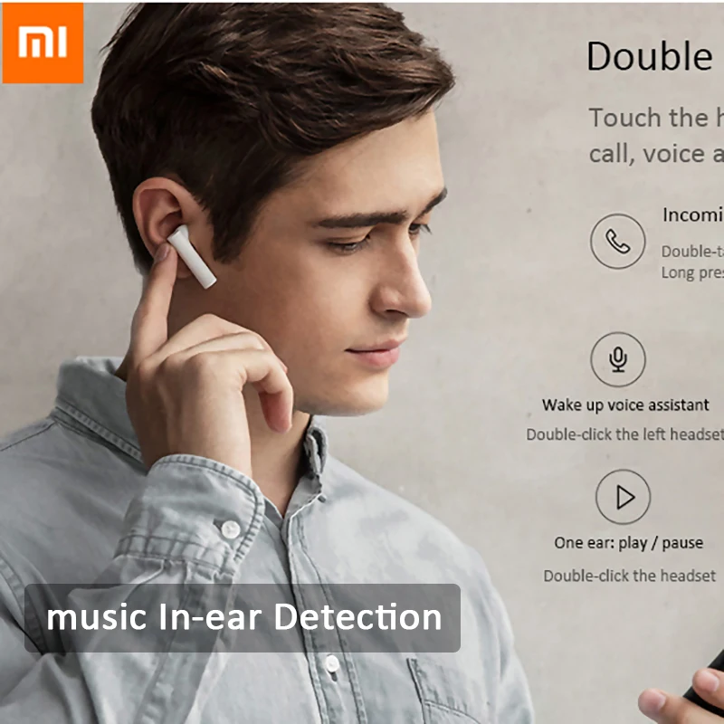Оригинальные Xiaomi Air 2 настоящие беспроводные Bluetooth наушники, музыкальные наушники-вкладыши для обнаружения Xiaomi LHDC HD mic Wake-up by voice наушник Air 2