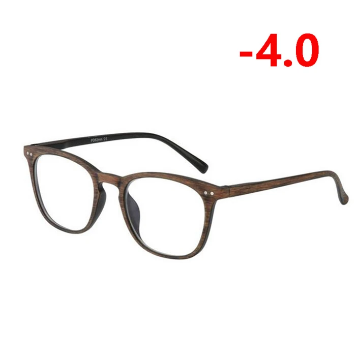 Линзы хамелеона готовые очки для близорукости унисекс ретро дерево цвет солнце фотохромные близорукость очки 0-1,0-1,5-To-4,0 - Цвет оправы: Myopia 400
