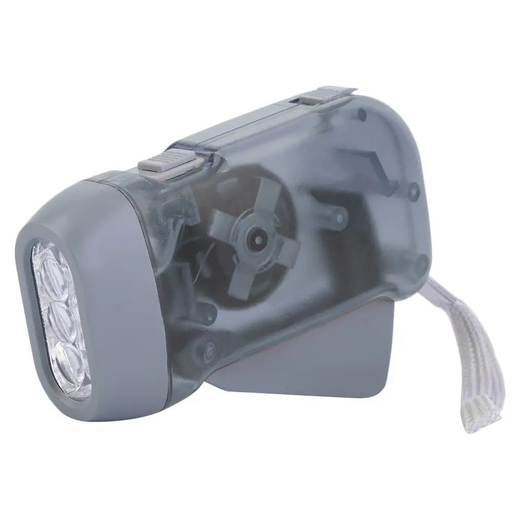 

Torch Wind Up Hand Press Rechargeable Torch 3 LED Camp Flashlight Small