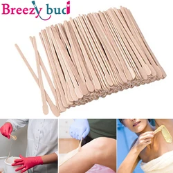 100/50Pcs Wooden Wax Spatulas Disposable Spatula Tongue Depressor Hair Removal Stick Wax Bean Wiping Wax Tool Wax Medical Stick