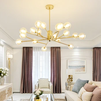 

Nordic Chandelier Golden Ceiling Lighting Creative Post-modern Lamps LED Chandelier for Dining Room Living Room Chandeliers