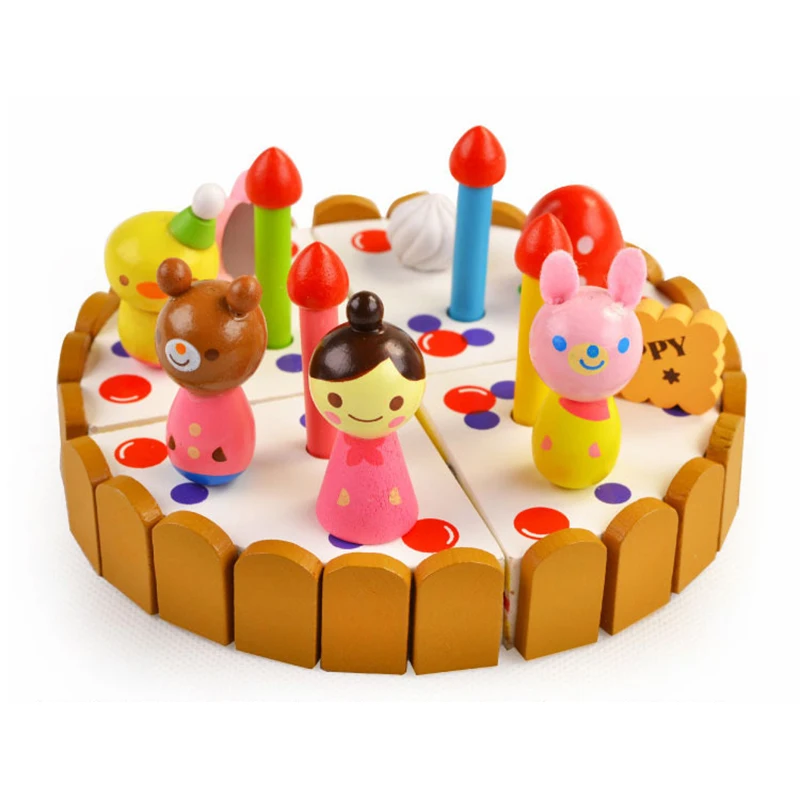 Малыш для DIY торта на день рождения игрушка 16 шт./компл. Деревянный Шоколад резки фруктов Еда ролевые игры Набор игрушек для безопасной милые дети, девушки, игрушки подарки