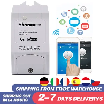

Sonoff TH10 Wi-Fi Smart Switch 16A Wireless Switch Smart Home Automation Modules W/ Temperature Sensor Humidity Monitor HWC