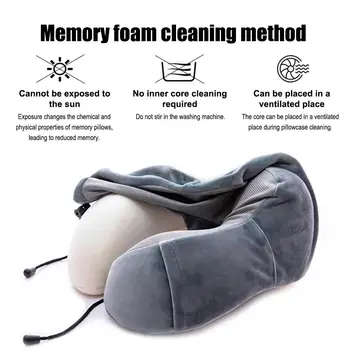 

U-Shaped Pillow Cotton Pillows Slow Rebound Space Travel Pillow U Shaped Memory Foam Neck Pillows Office Sleep Camping