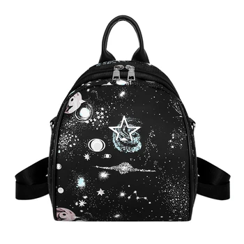 

Multicolor Backpack Universe Space Printing Popular Teen Girls Anti-Theft Lock Starry Waterproof Star School Bags 828