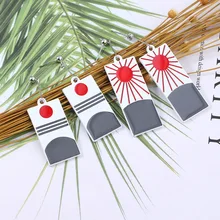 Серьги Kimetsu no Yaiba, Demon Slayer, Kamado Tanjirou, японские реквизиты для косплея, серьги-гвоздики, популярные ювелирные изделия