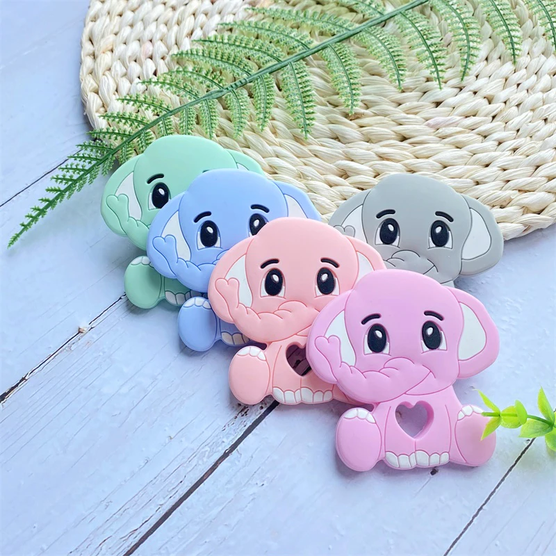 1PCS 코끼리 실리콘  Teethers 치아 실리콘 설치류 완구  Bpa 무료 딸랑이  맞춤형 젖니가 남 장난감