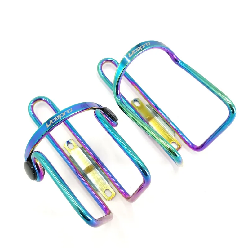 Folding Bike Bottle Holder Aluminum Alloy Titanium-Plating MTB Road Bicycle Kettle Cage Water Bottle Rack Litepro