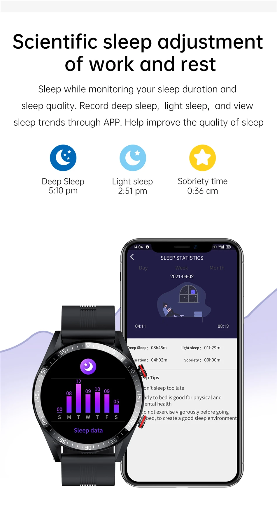 KALOSTE Smart Watch 454*454 HD Screen 300mAh Always Display The Time Bluetooth Call Local Music Sport Smartwatch Men For Android