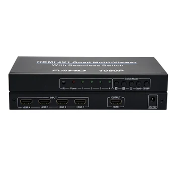 

HDMI 4x1 Switch Quad Multi Viewer Splitter with Seamless Switcher HD Video 1080P for PC/STB/DVD B99