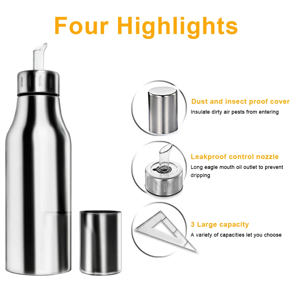 Диспенсер оливкового масла бутылка для из нержавеющей стали герметичный