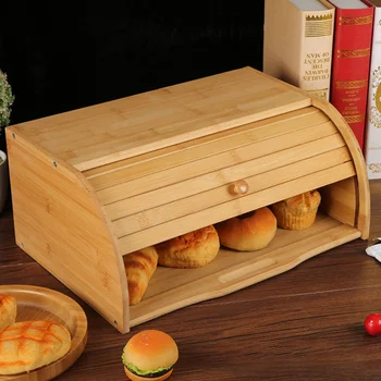 

1pc Bread Box Bread Basket Wooden Box Storage Boxes Kitchen Counter Organizer