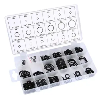 

Silicone Rubber 18 Sizes 225pcs Rubber O Ring O-Ring Washer Seals Watertightness Assortment for Car Styling Automobile