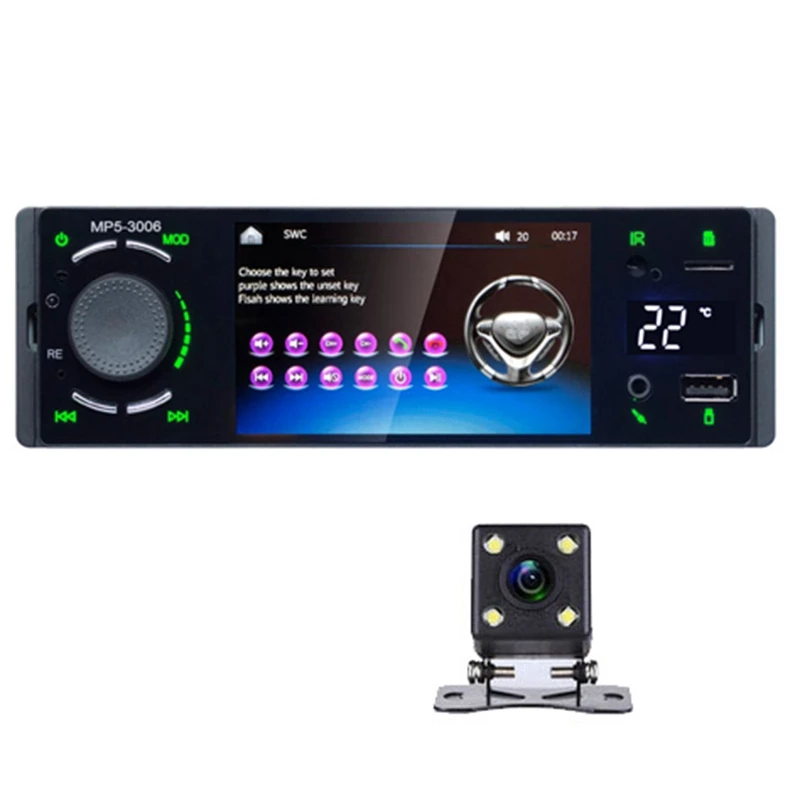 

4.1Inch Bluetooth Car Radio Contact Screen 1 Din Mirror Link Radio Mp5 Video Player Usb Aux Audio Stereo Rearview Camera Mp5-300
