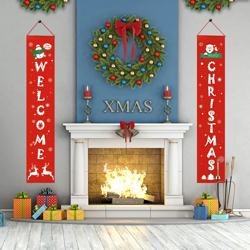 Festival Banner Christmas Decor Christmas Door Hanging Couplet