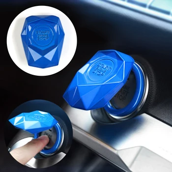 

4 * 5CM Aluminum Alloy Car Engine Button Protective Cover Start Decoration Ignition Switch Decor Blue