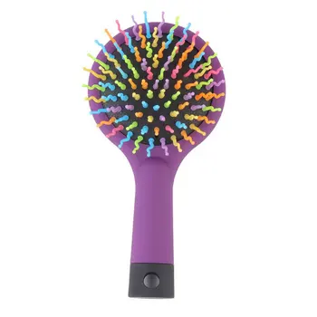 

2015 Hot Selling 1pc Rainbow Volume Anti-static Magic Detangler Hair Curl Straight Massage Comb Brush Styling Tools With Mirror