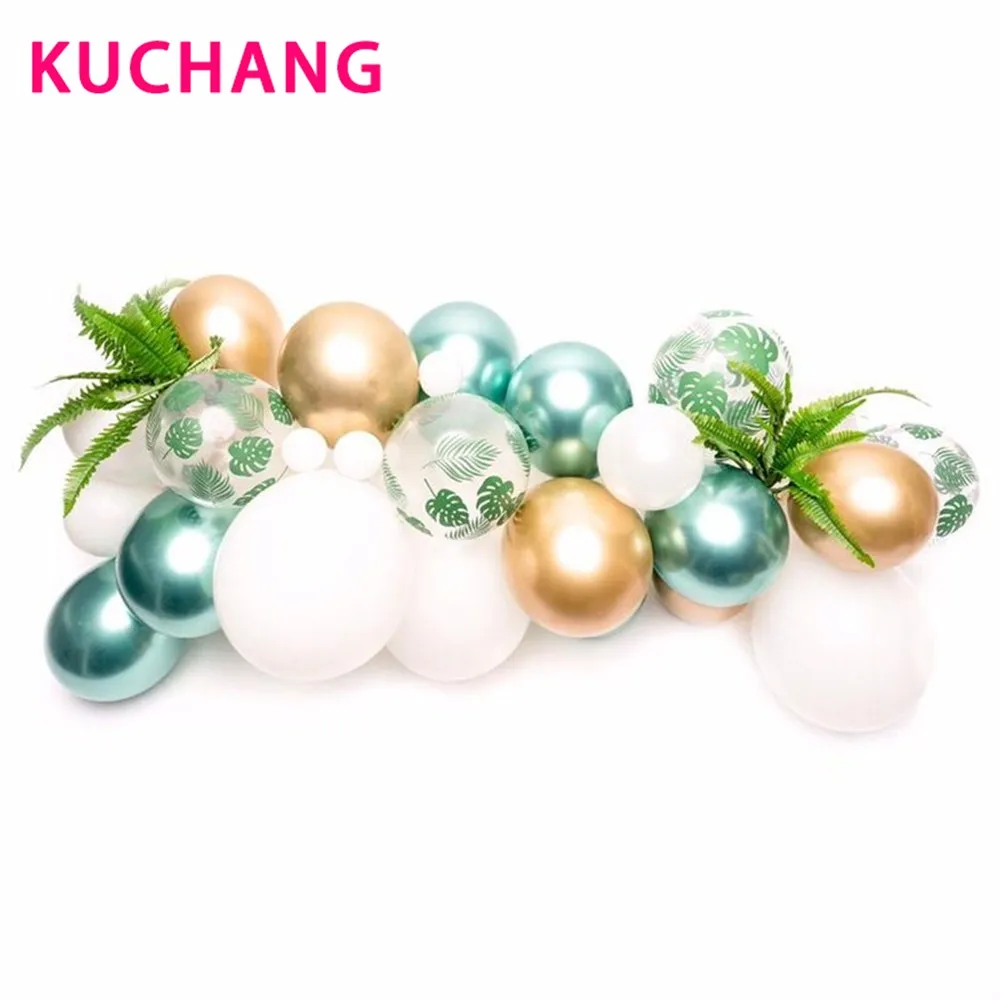 30 шт./лот набор воздушных шаров арочный шар хром зеленые Пальмовые Листья