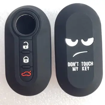

Dont Touch My Key Cover Silicone For Fiat 500 Panda Bravo Lancia Ducato Brava Delta 3 Button Remote Key FOB