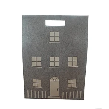 

Ins Swiss Style Toys House Storage Bag Wool Felt Home Decoration For Clothes Doll And Kid'S Bauble Organize Box Gray