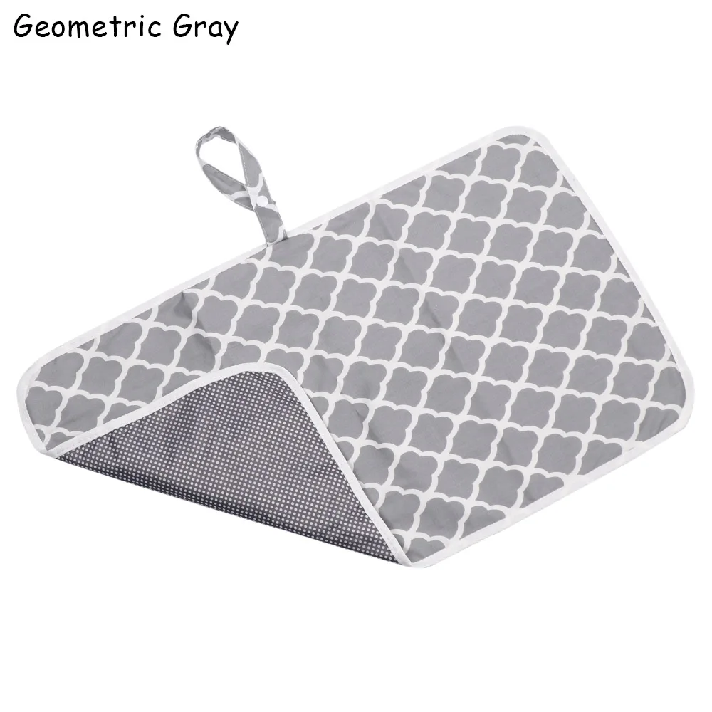Geometric Gray Пеленальный Коврик для младенцев, пеленка для детей, пеленка для путешествий, переносная моющаяся Пеленка, пеленальный коврик, водонепроницаемый детский матрас, пеленка для мочи - Цвет: Geometric Gray