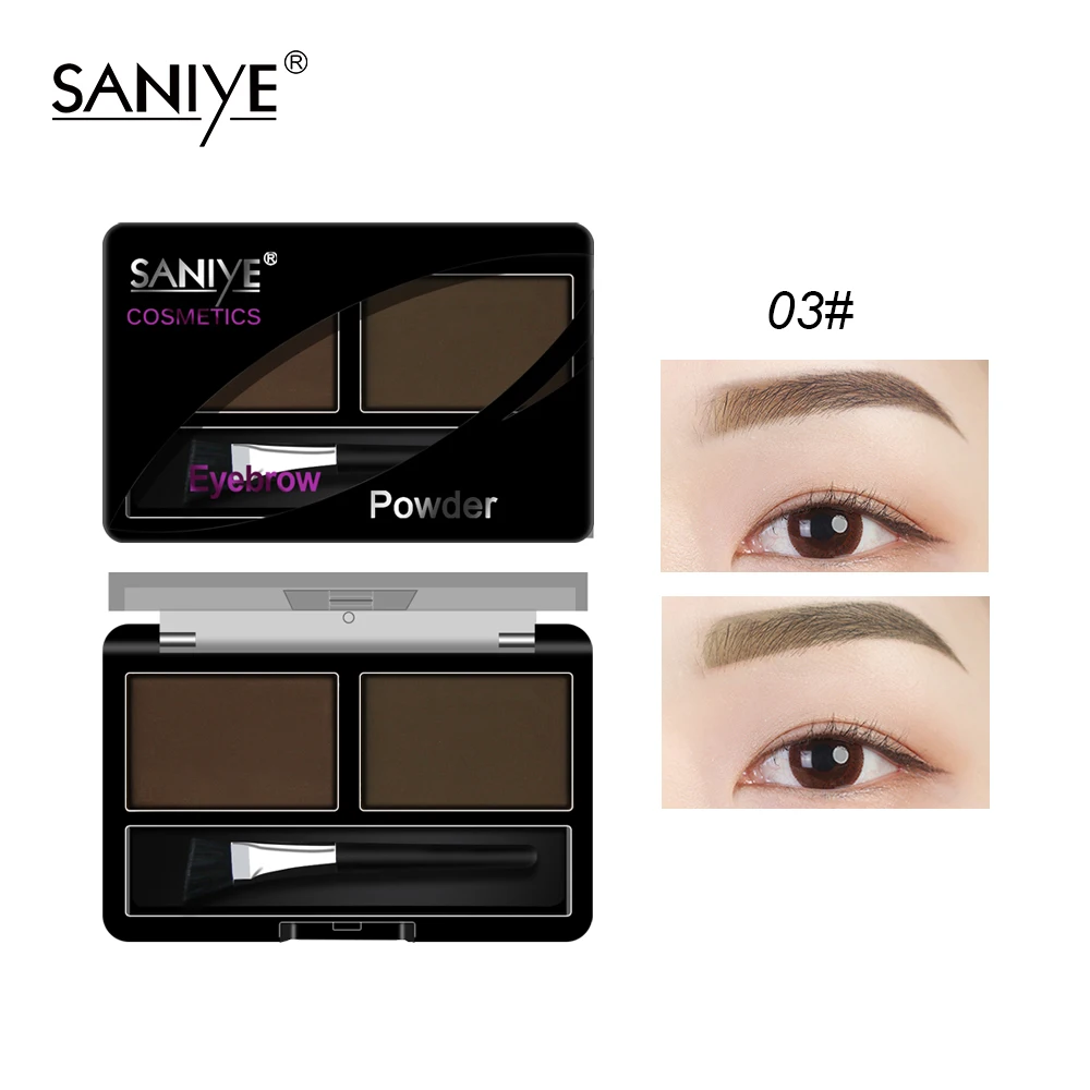 SANIYE 2 Colors Eyebrow Powder Palette Eye Brow Enhancer Professional Waterproof Makeup Eye Shadow With Brush E0220