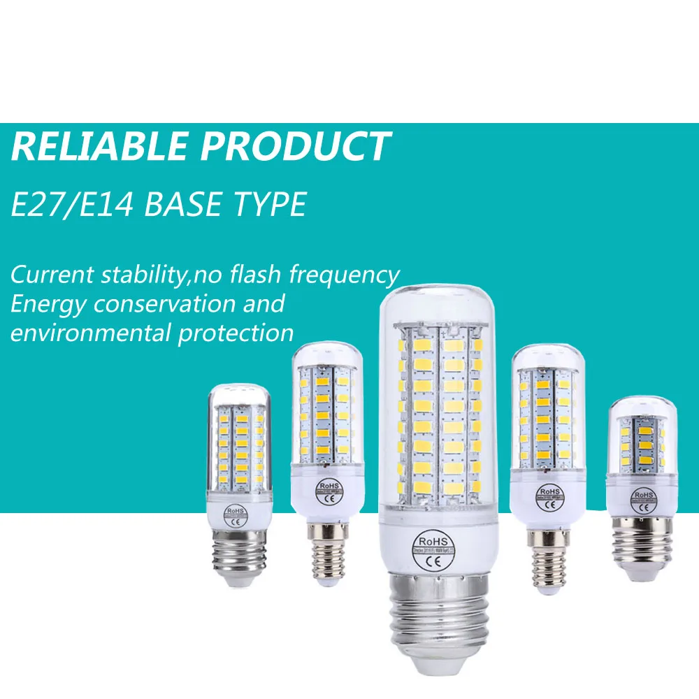 4 шт./лот E27 светодиодный светильник E14 светодиодный лампы 110V 220V SMD5730 люстра в форме свечи светильник 24 36 48 56 72 светодиодные лампы «Кукуруза» лампы для домашнего декора ампулы