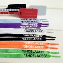 Ruiyi печать "шнурки" черный белый оранжевый зеленый синий OW подписанные шнурки для выключения обуви овальные плоские шнурки