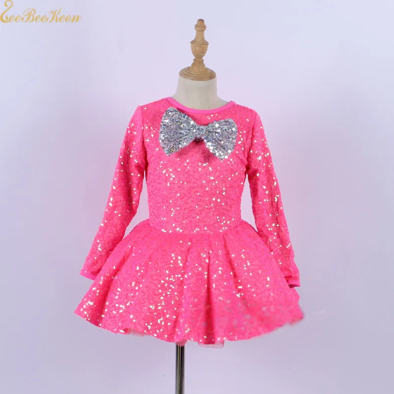 

Sequins Performance Dance Dress Girl Tutu Ballet Dress Sequin Big Bow Dance Dress Children Professional Ballet costume For Women