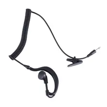 

3.5 Mm Single Earpiece Ear-hook Earphone With Spiral Cable Walkie Talkie Headset Polices Military Earphone In-line