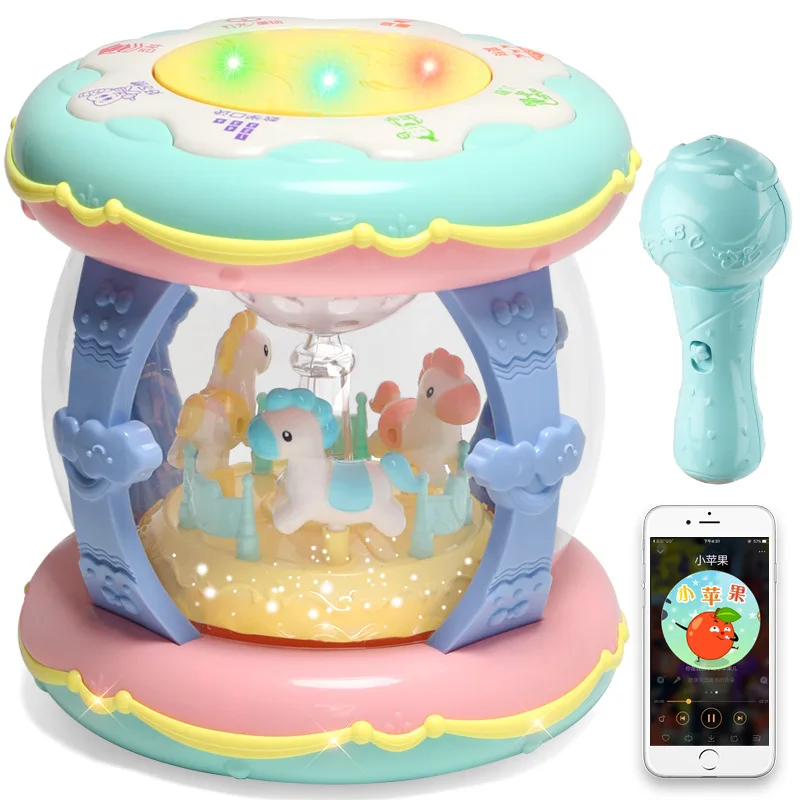 

Xin si te Extra-large Merry-go-round Hand Drum Music Large Size Music Drum Charging Microphone Multi-functional Instrument