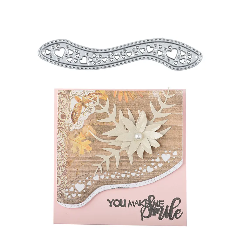 

Naifumodo Hollow Heart Border Metal Cutting Dies Background Scrapbooking For Making Cards Decorative Embossing DIY Craft Stencil