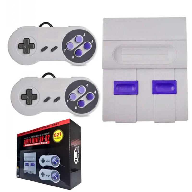 Видеоигры высокой четкости супер мини-игры SNES 8-bit S FC игры встроенные 821 игры классические красные и белые видео игровая консоль