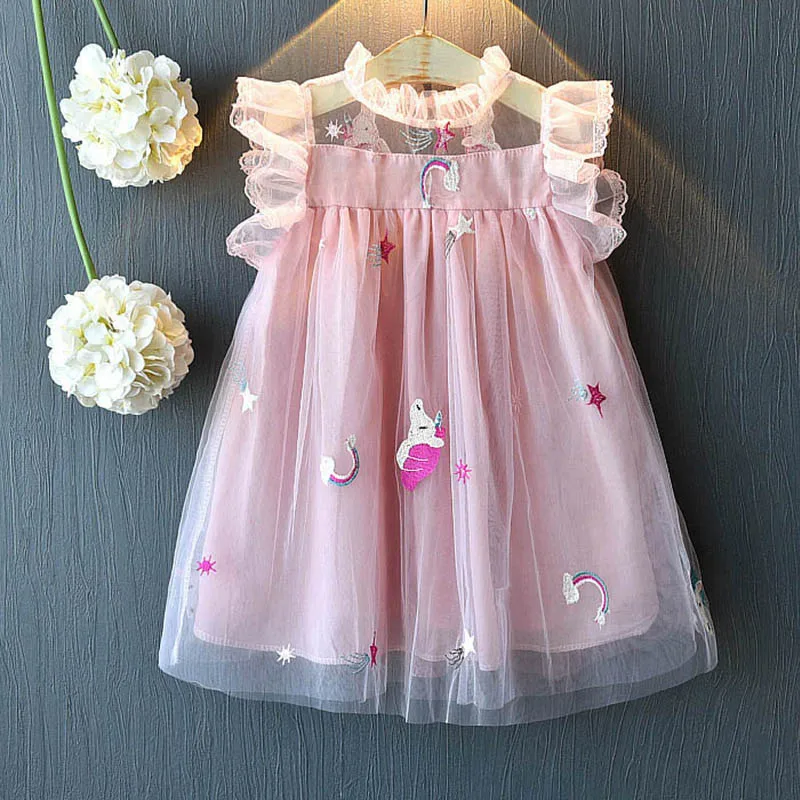 Keelorn/платье для девочек Новая летняя брендовая одежда в полоску для девочек кружевное платье для маленьких девочек вечерние платья для От 2 до 7 лет