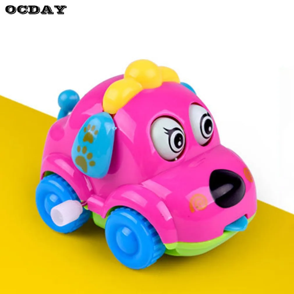 Детская заводная забавная игрушка мультяшный щенок бегущая машина заводная классическая игрушка Детские развивающие игрушки в виде животных собака автомобиль Прямая поставка