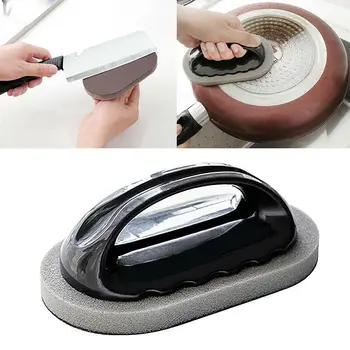 

Nano Emery Sponge Rubbing Magic Sponge Kitchen Decontamination Cleaning Brush Bowl Washing Pot with Handle Sanding Rusty Tools