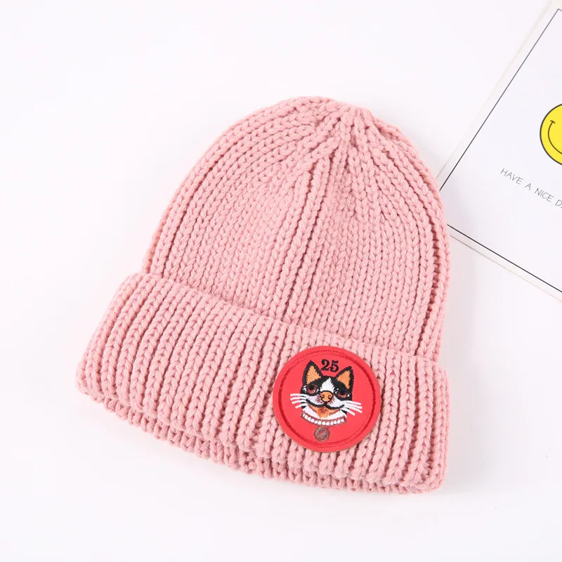 Модная вязаная детская шапочка с надписью «A», шапка в стиле хип-хоп для девочек, теплая Весенняя детская шапка, шапочка для мальчиков, однотонная Повседневная Уличная шапка, От 2 до 4 лет