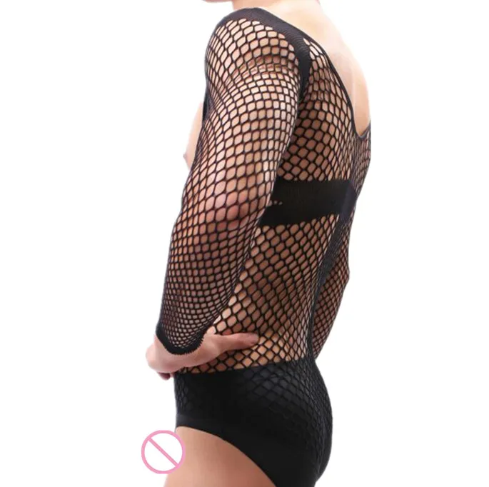 Men's Exotic Pajamas Male Underwear Sexy Jumpsuit Hot Man Sleepwear Sexy Lingerie Mens Fishnet Bodysuit for Happy Husband Gift