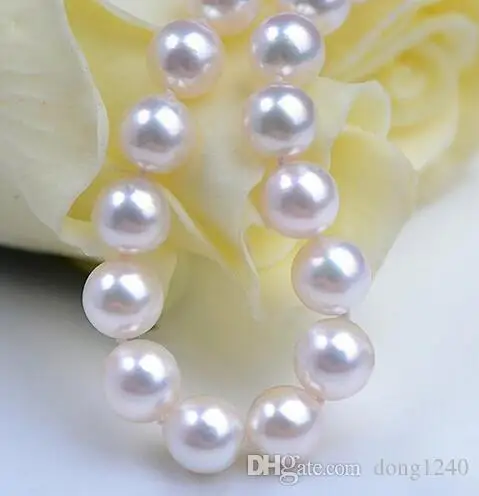 

Gran 1811-12-12mm Mar del Sur natural genuino blanco collar de perlas 14 k