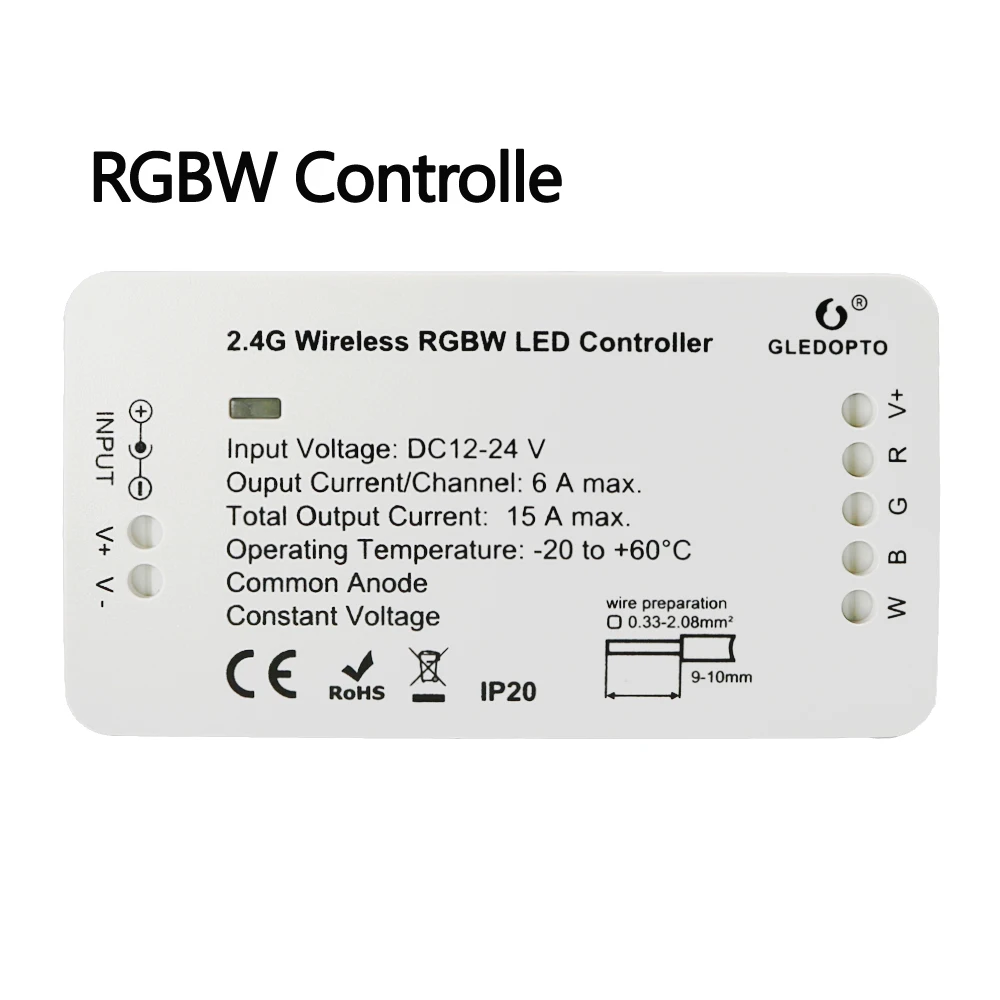 2,4 г Wiress ZIGBEE светодиодный контроллер RGBW RGB+ CCT 15A DC12V-24V диммер драйвер светодиодной ленты смарт Wifi ZIGBEE лента контроллер - Цвет: RGBW Controller