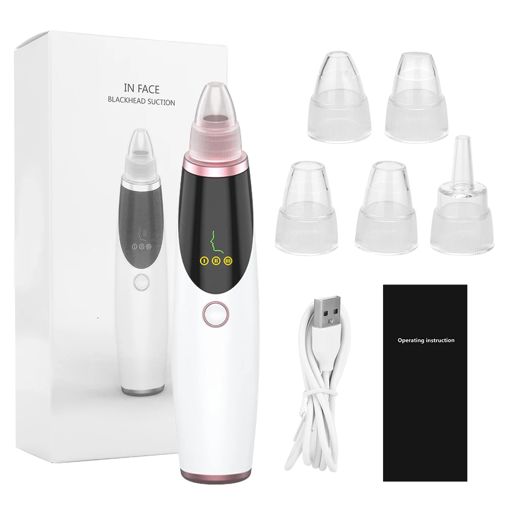 

Electric Vacuum Suction Blackhead Remover Facial Tool T-Zone Pimple Acne Pore Deep Cleansing Skin Care Tools Face Beauty Machine