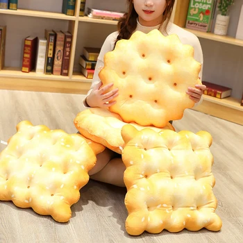 

Simulation Biscuits Pillow Round Cushion Creative Plush Chair Room Kitchen Cushion Decorations for Home capa de almofada lnr21